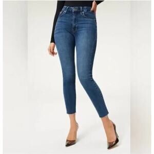 Good American Ankle Crop Raw- Hem Good Legs Jeans GLCRH873T BLUE Size 8/29